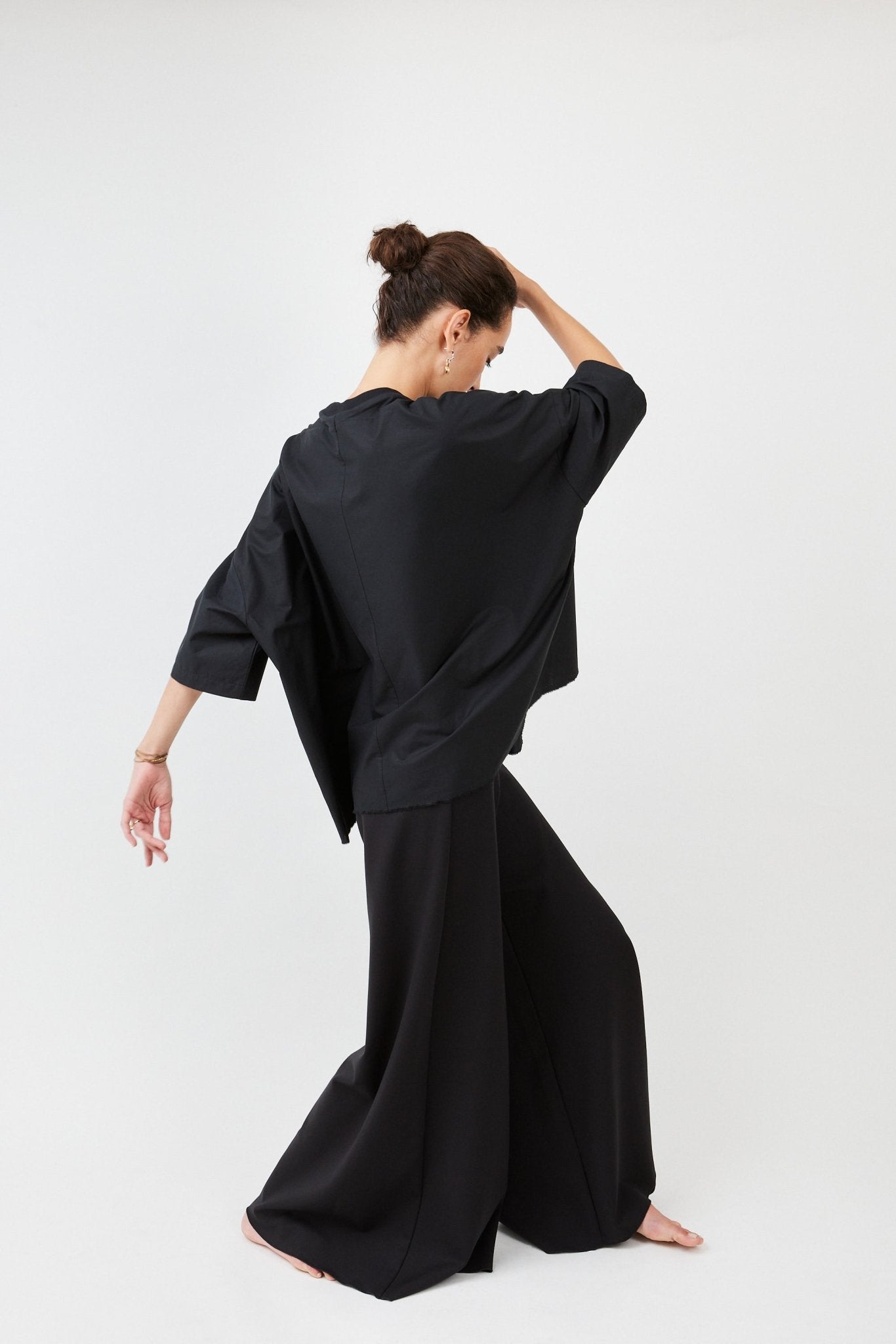 Premium poplin cotton fabric – soft, structured, and sustainable.| Black - Maison Marron et amis