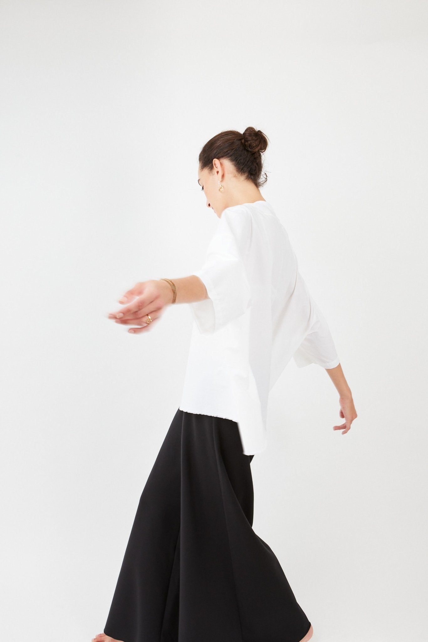 Poplin T-Shirt – Sustainable, Zero-Waste Cotton, Minimalist Design| White - Maison Marron et amis