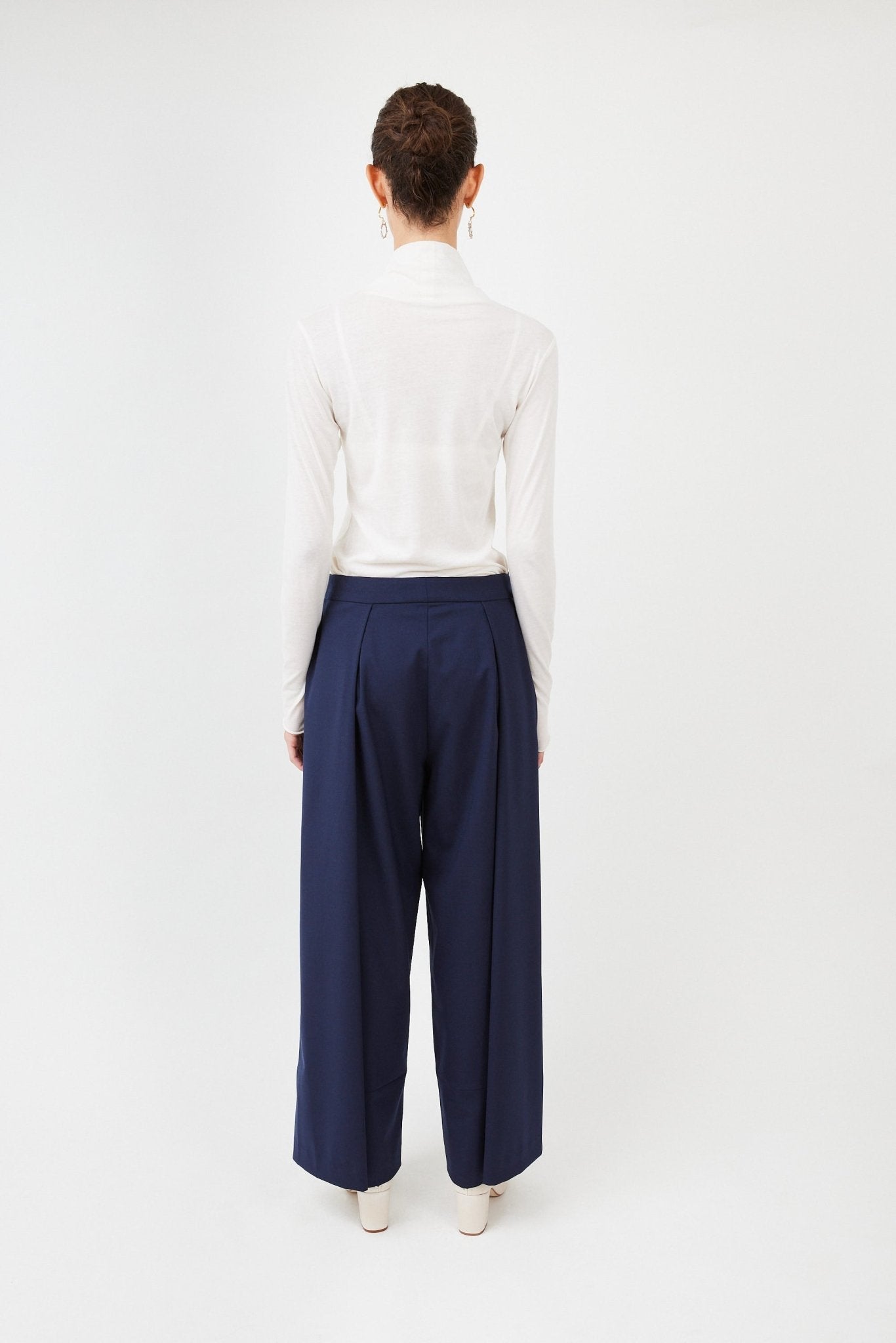Suit Pants Half Waistband | Navy - Maison Marron et amis