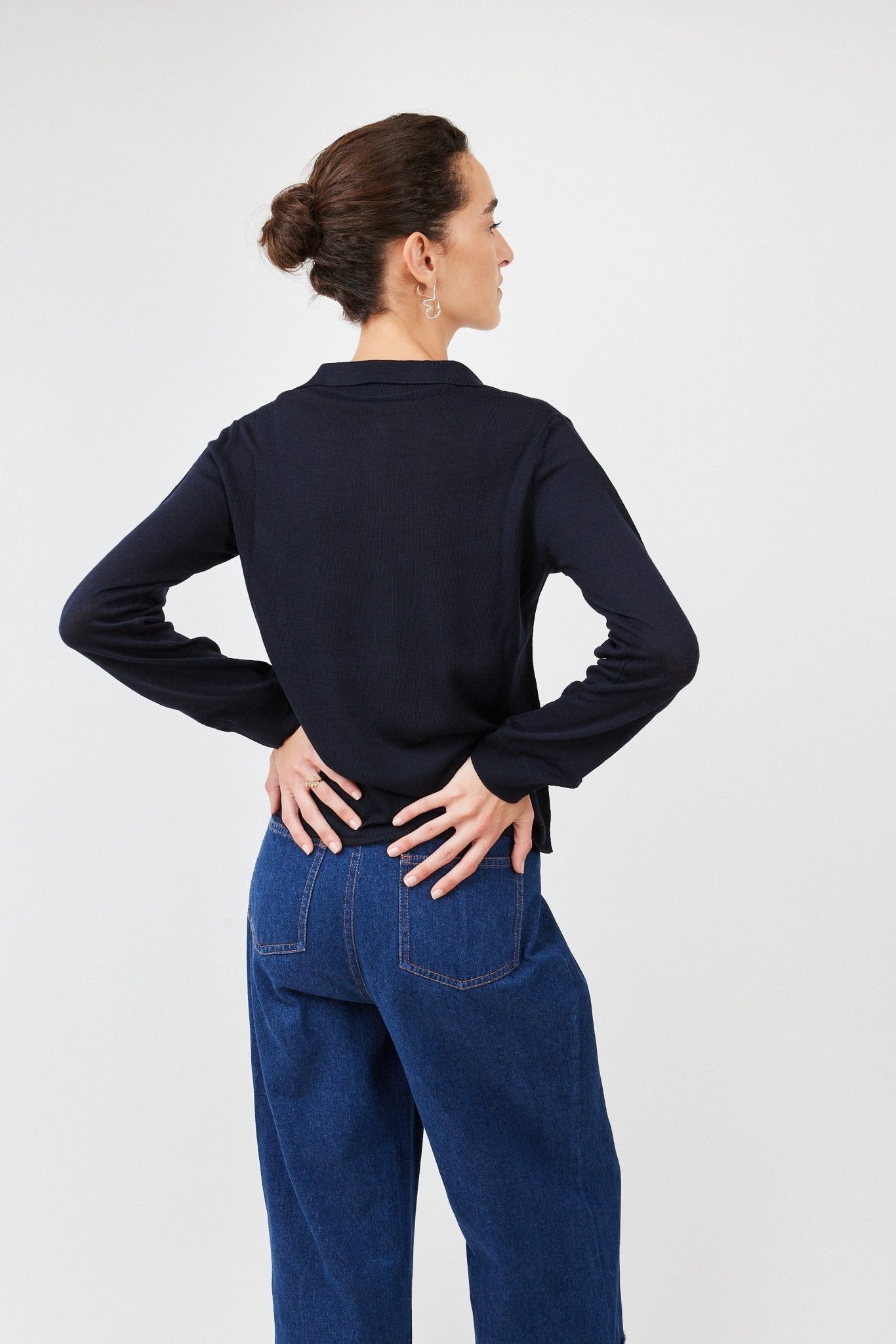 Super Fine Knitted Blouse lightweight merino wool elegance Dark Green - Maison Marron et amis
