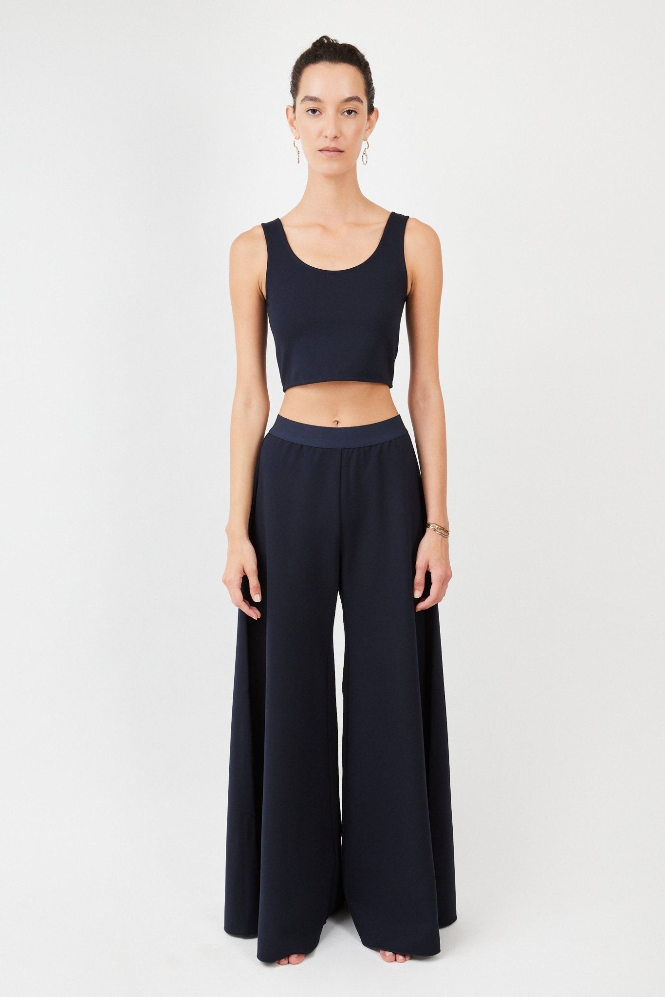 Minimalist Wide-Leg Dance Pants – Flowy Silhouette & Flexible Fit| Navy - Maison Marron et amis