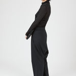 Low Crotch Trousers  – tailored fit with relaxed silhouette| Black - Maison Marron et amis