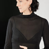 Sheer black turtleneck – 100% silk, sustainable, lightweight design- Maison Marron et amis