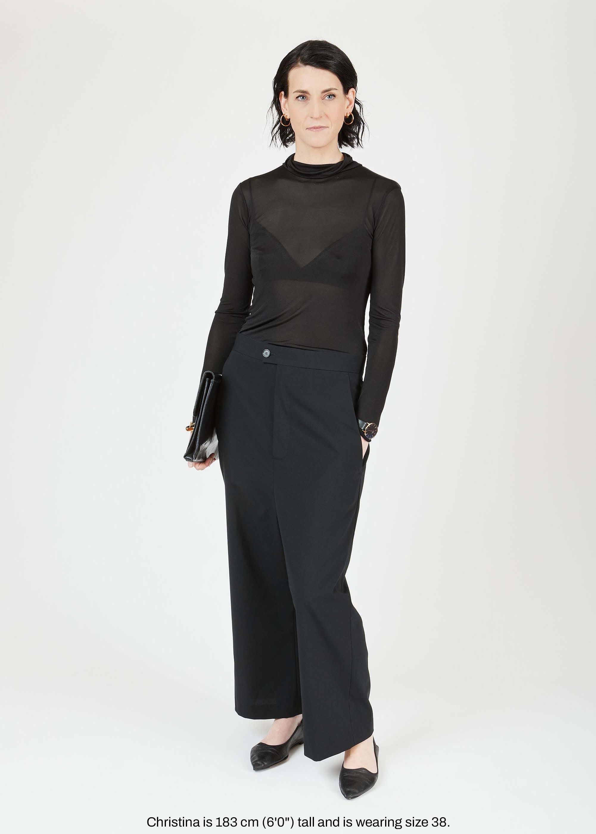 Low Crotch Trousers  – tailored fit with relaxed silhouette| Black - Maison Marron et amis