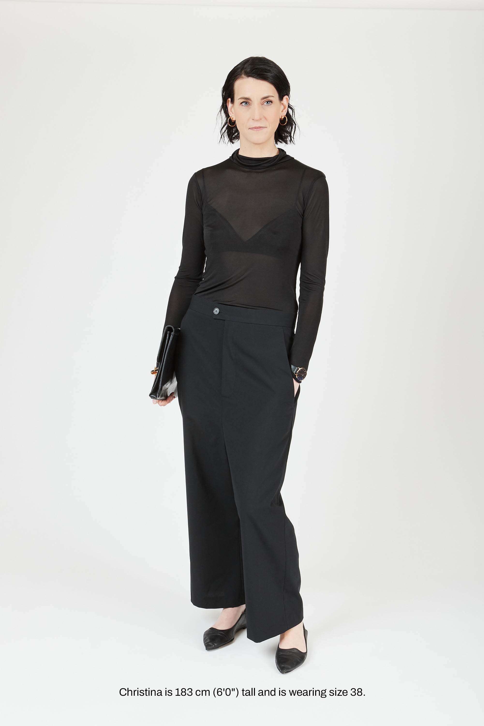 Low Crotch Trousers  – tailored fit with relaxed silhouette| Black - Maison Marron et amis