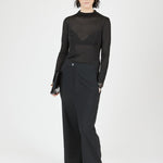 Silk Turtleneck Black — second skin fit, thumbhole sleeves — Maison Marron et amis
