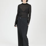 Silk Turtleneck Black — second skin fit, thumbhole sleeves — Maison Marron et amis