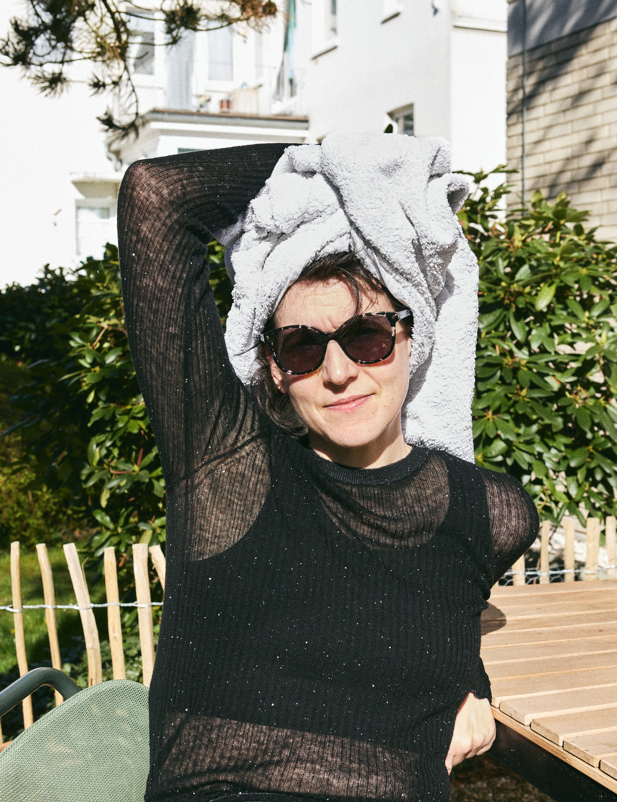 Sequin Rib Pullover Black — RWS merino wool, subtle shimmer — Maison Marron et amis