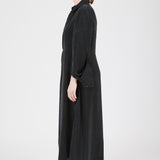 Midi Shirt Dress Lightweight Black — fluid cooling Cupro fabric — Maison Marron et amis