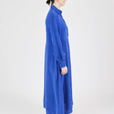 Midi Shirt Dress Lightweight Ultramarine — triangle sleeve detail — Maison Marron et amis
