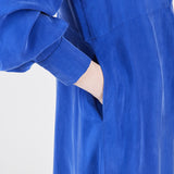 Midi Shirt Dress Lightweight Ultramarine — full length view — Maison Marron et amis