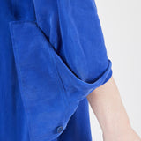 Midi Shirt Dress Lightweight Ultramarine — side view — Maison Marron et amis