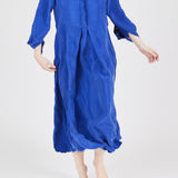 Midi Shirt Dress Lightweight Ultramarine — fluid cooling fabric — Maison Marron et amis