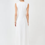 The Long Dress Interlock Off-white — side view — Maison Marron et amis