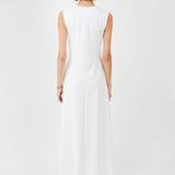The Long Dress Interlock Off-white — side view — Maison Marron et amis