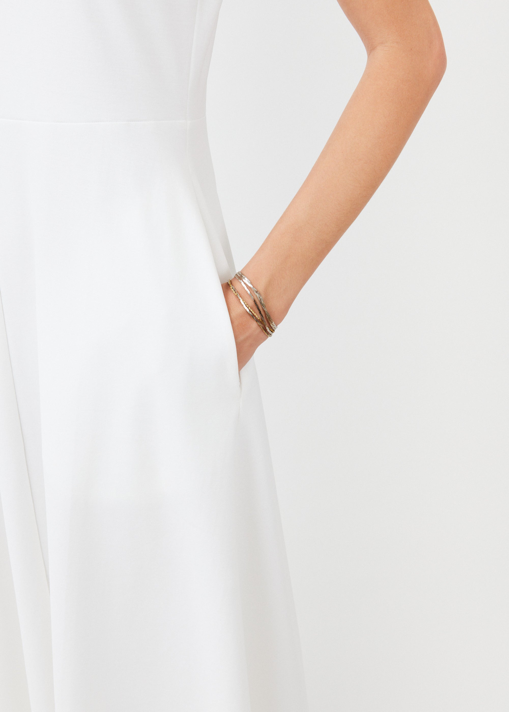 The Long Dress Interlock Off-white — fluid structured drape — Maison Marron et amis