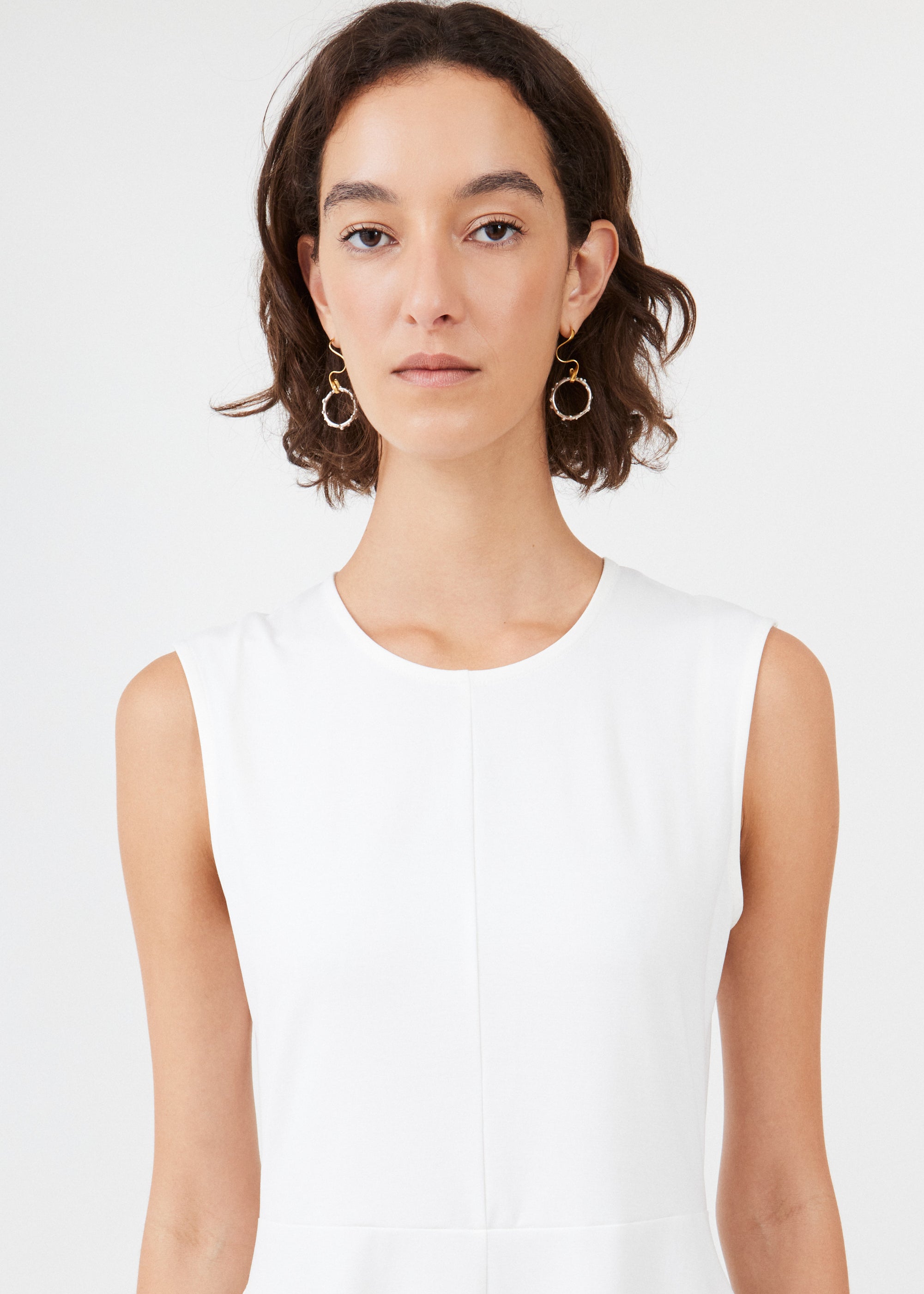 The Long Dress Interlock Off-white — floor-length with pockets — Maison Marron et amis
