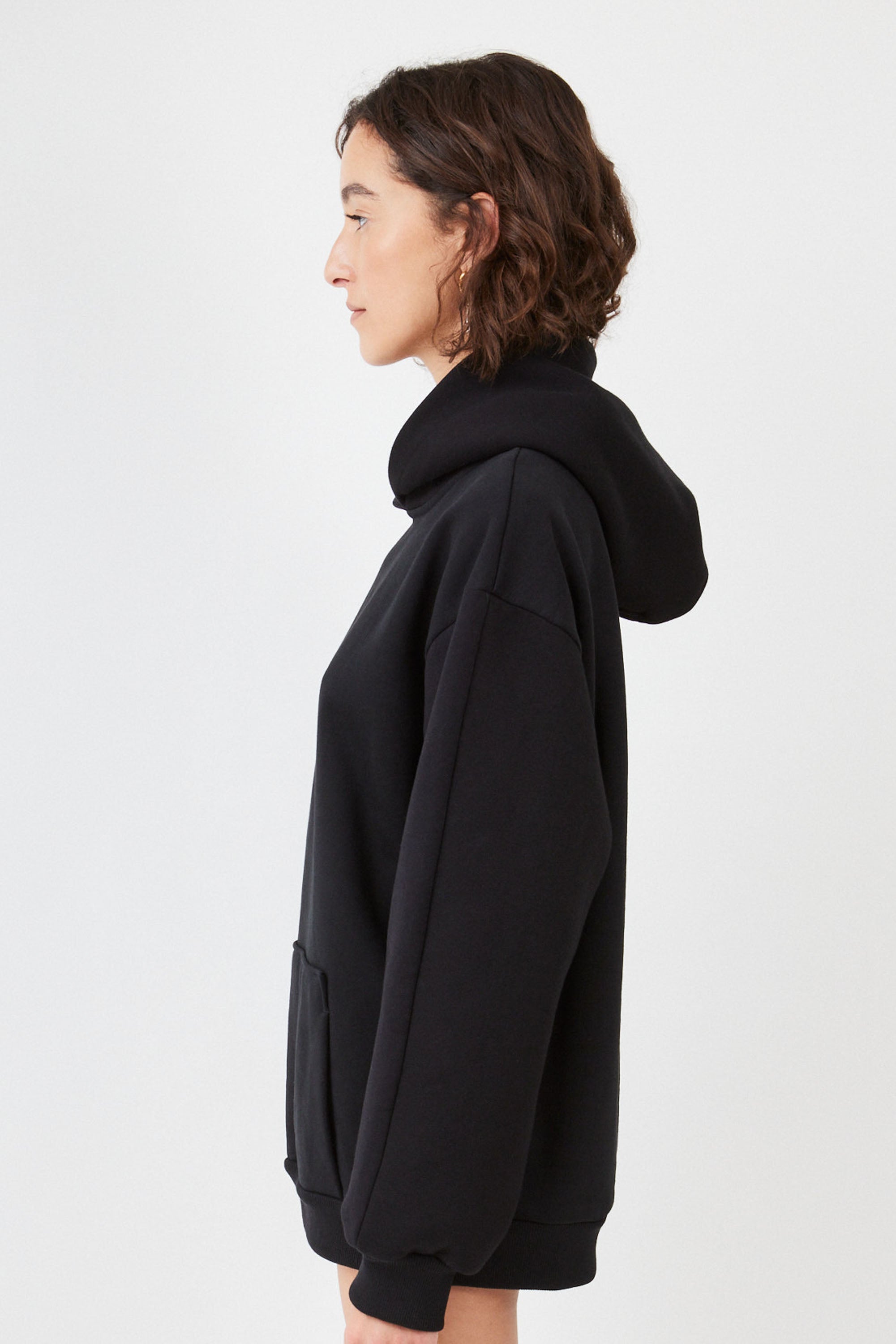 Zero Waste Organic Cotton Hoodie in Black – Sustainable & Ethical Streetwear- Maison Marron et amis
