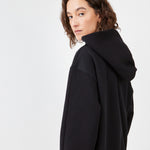 Zero Waste Hoodie Black — upcycled fabric, architectural cut — Maison Marron et amis