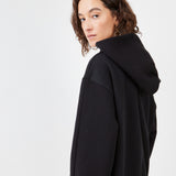 Zero Waste Hoodie Black — upcycled fabric, architectural cut — Maison Marron et amis