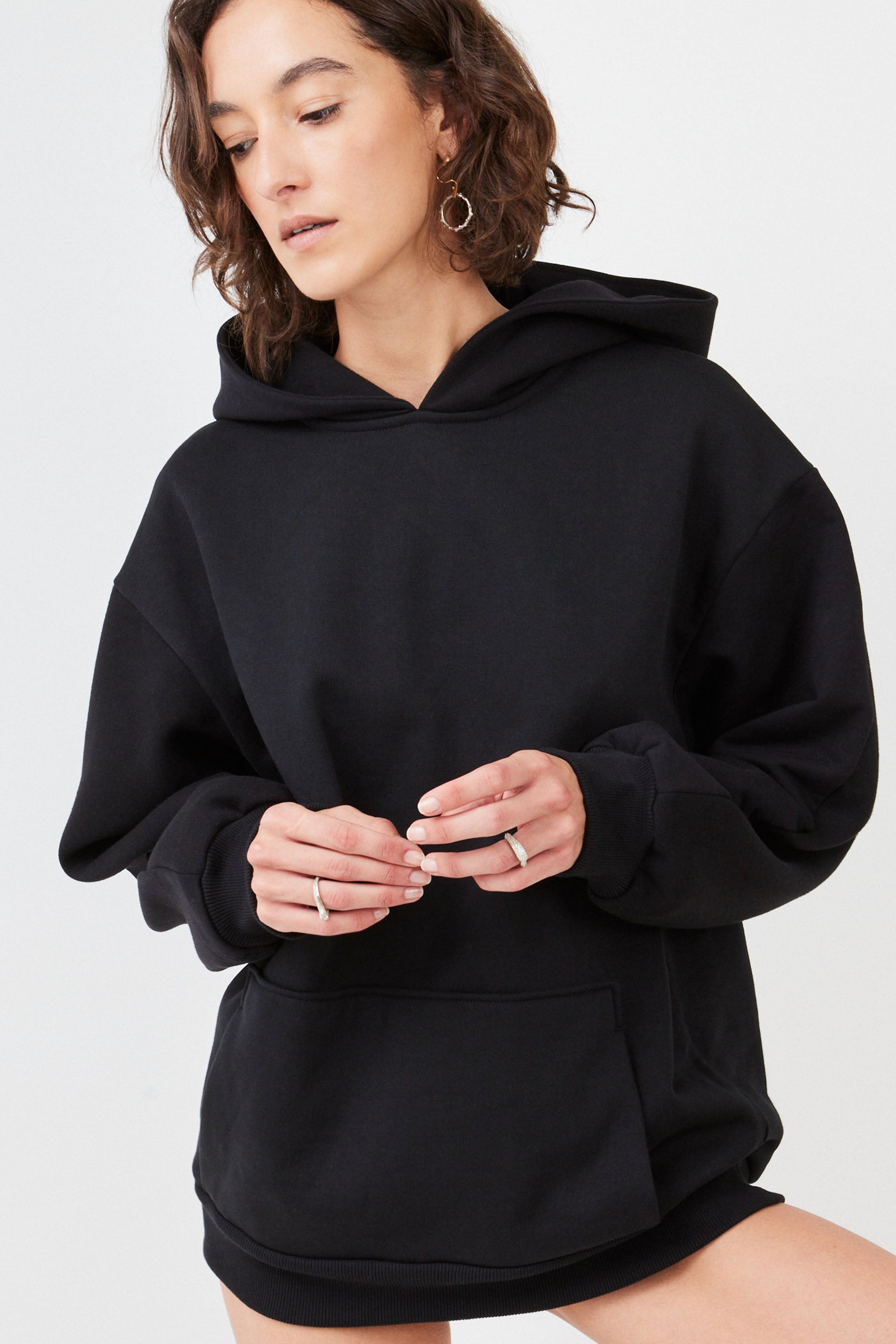 Zero Waste Organic Cotton Hoodie in Black – Sustainable & Ethical Streetwear- Maison Marron et amis