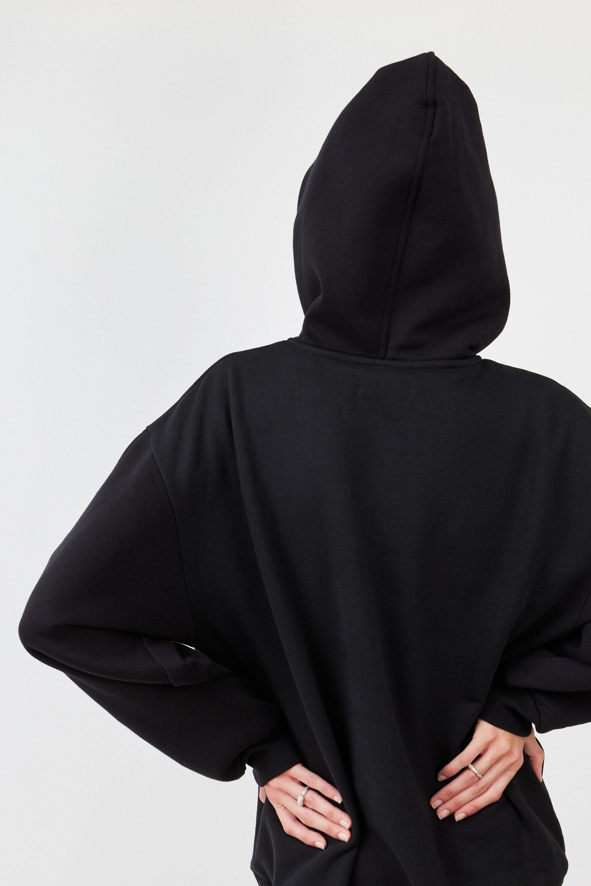 Zero Waste Organic Cotton Hoodie in Black – Sustainable & Ethical Streetwear- Maison Marron et amis