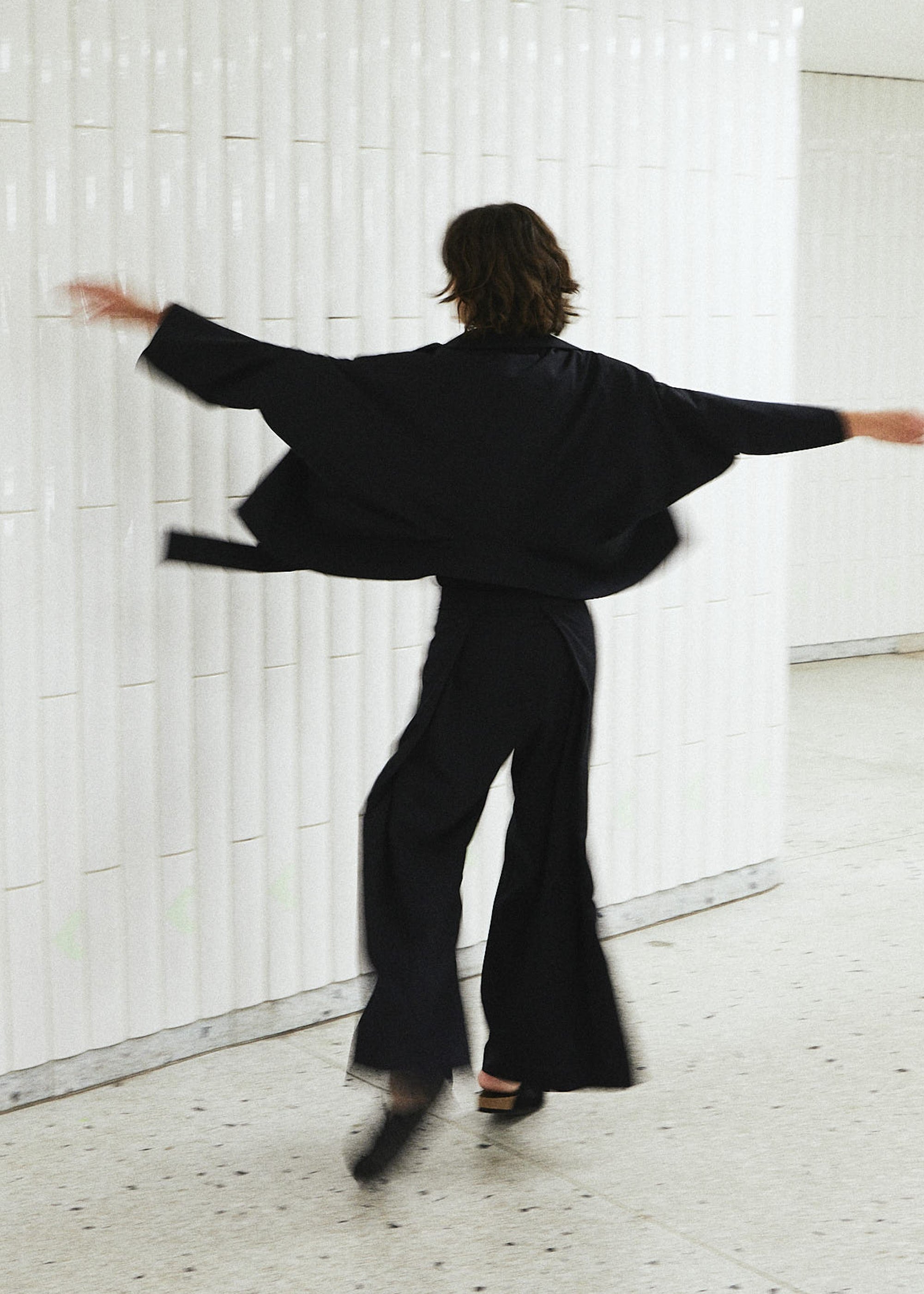 Hybrid Suit Jacket Black — worn backwards, alternative configuration — Maison Marron et amis