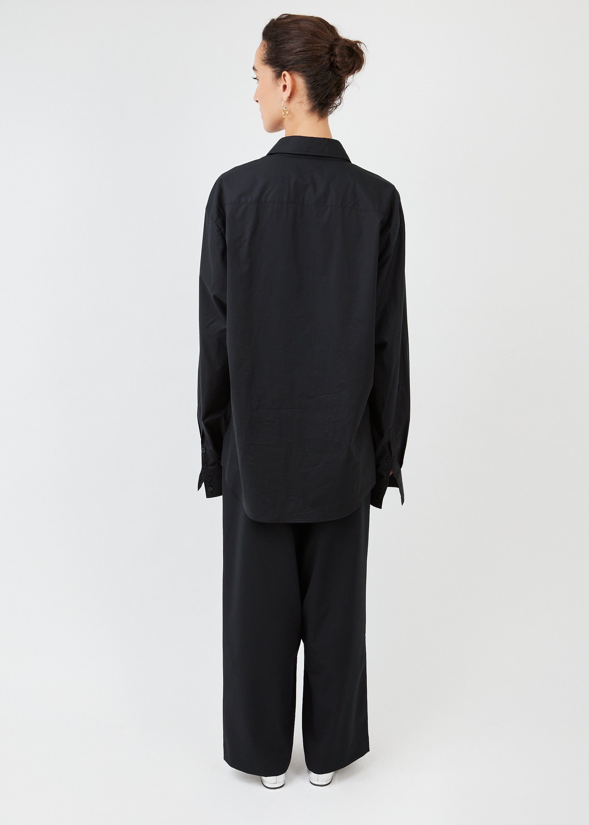 Triangle Shirt Cotton Poplin Black — Italian cotton poplin fabric — Maison Marron et amis