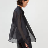 Triangle Shirt Silk Cotton Black — lightweight, three ways to wear — Maison Marron et amis