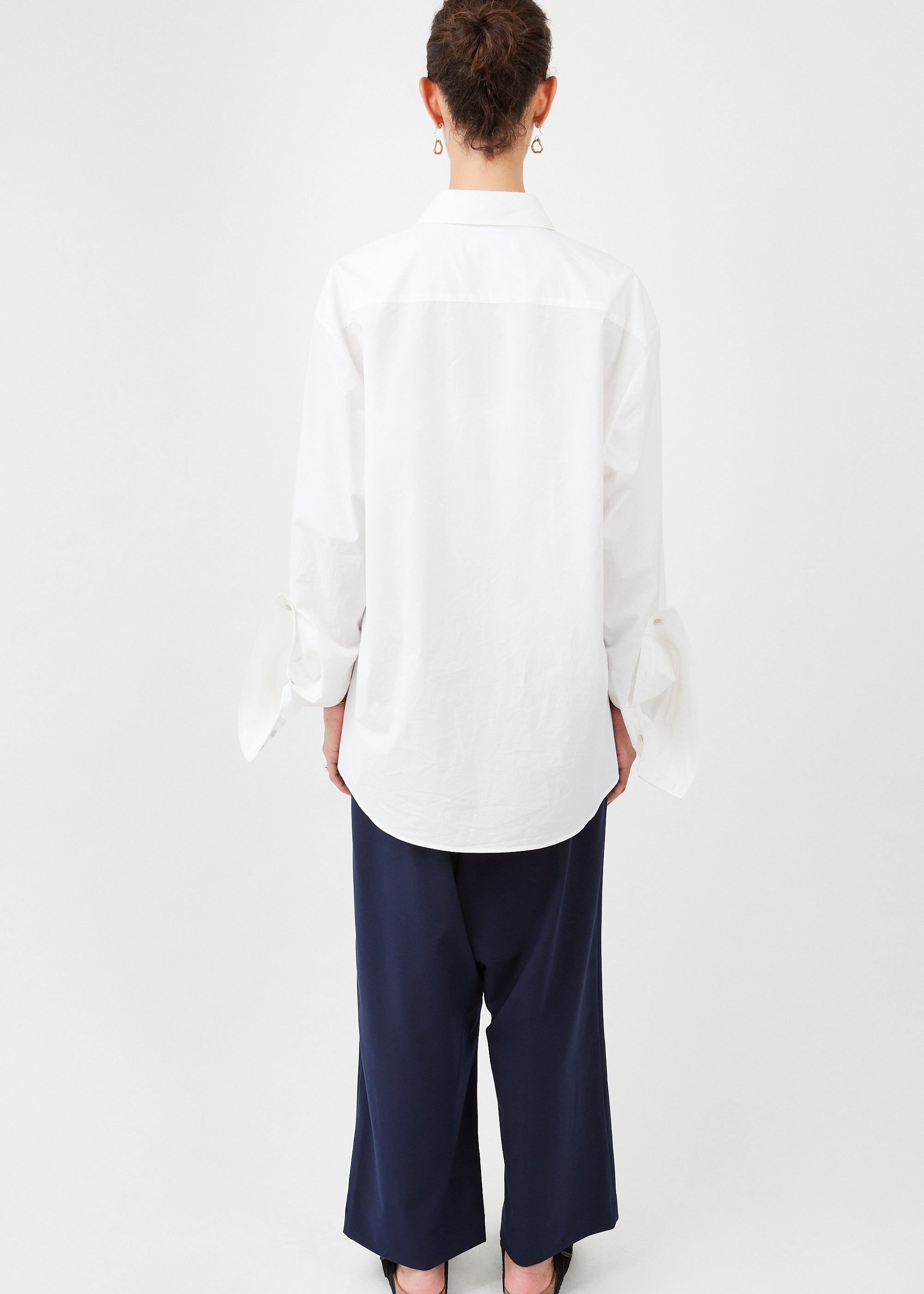 Triangle Shirt Cotton Poplin White — Italian cotton poplin fabric — Maison Marron et amis