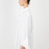 Triangle Shirt Cotton Poplin White — menswear-inspired silhouette — Maison Marron et amis