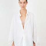 Triangle Shirt Cotton Poplin White — oversized, three ways to wear — Maison Marron et amis