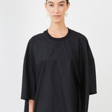 Poplin T-Shirt Recut Classic Black — deadstock cotton, zero-waste cut — Maison Marron et amis