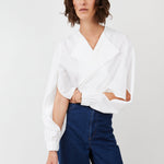 Shirt Cape open Construction White — Italian cotton poplin, open side seams — Maison Marron et amis