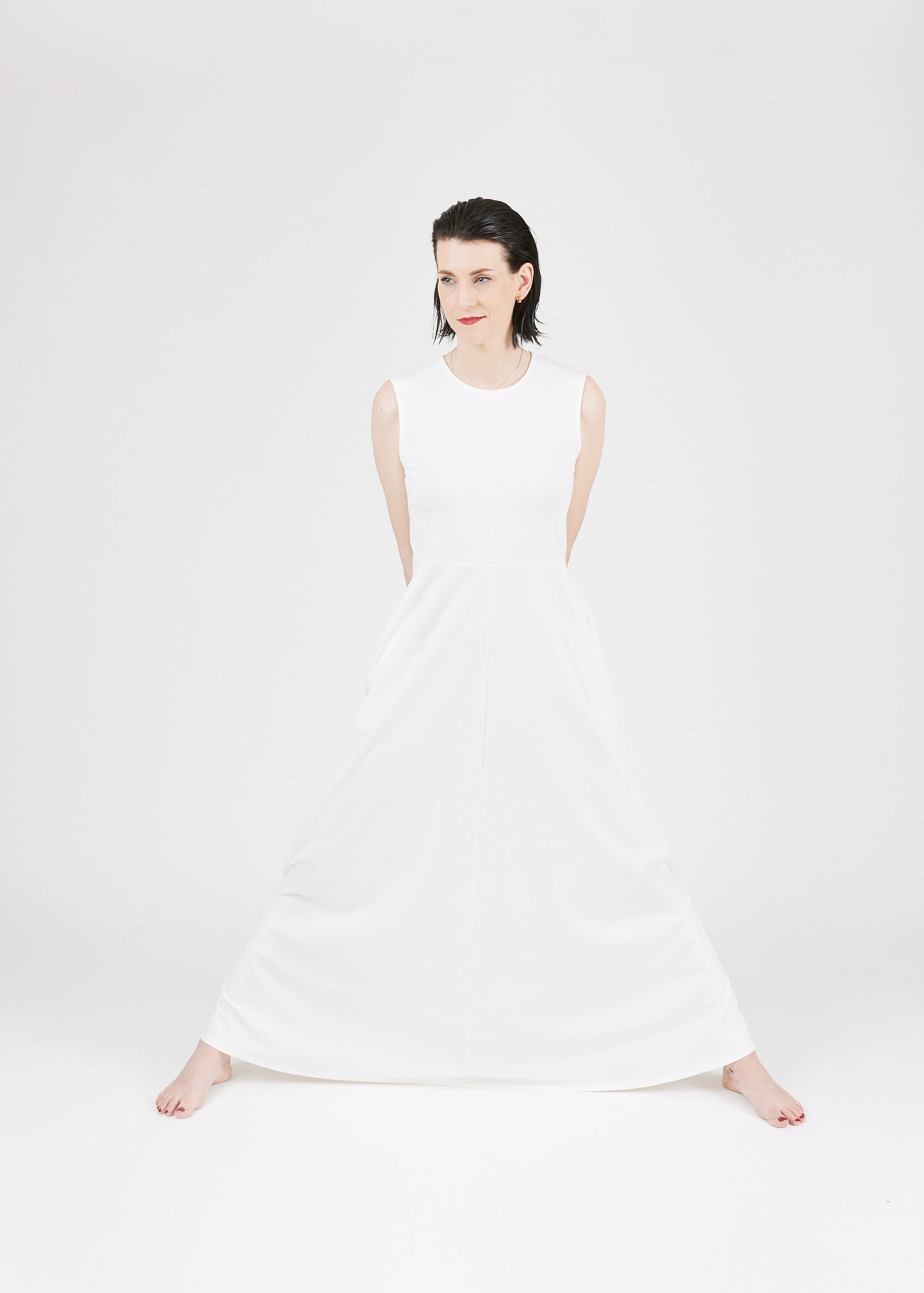 The Long Dress Interlock Off-white — detail view — Maison Marron et amis