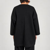 Cocoon Sweatshirt in black, back view showing the centre seam - Maison Marron et amis