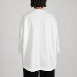 Cocoon Sweatshirt in off-white, back view showing the centre seam - Maison Marron et amis