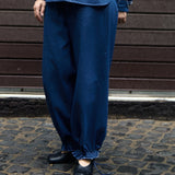 Denim n°1 Jeans with the hem drawn in, worn with the Denim Shirt - Maison Marron et amis