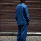 Denim Shirt, back view worn with the Denim n°1 Jeans - Maison Marron et amis