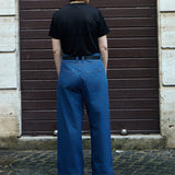 Denim n°1 Jeans, back view on cobblestones - Maison Marron et amis
