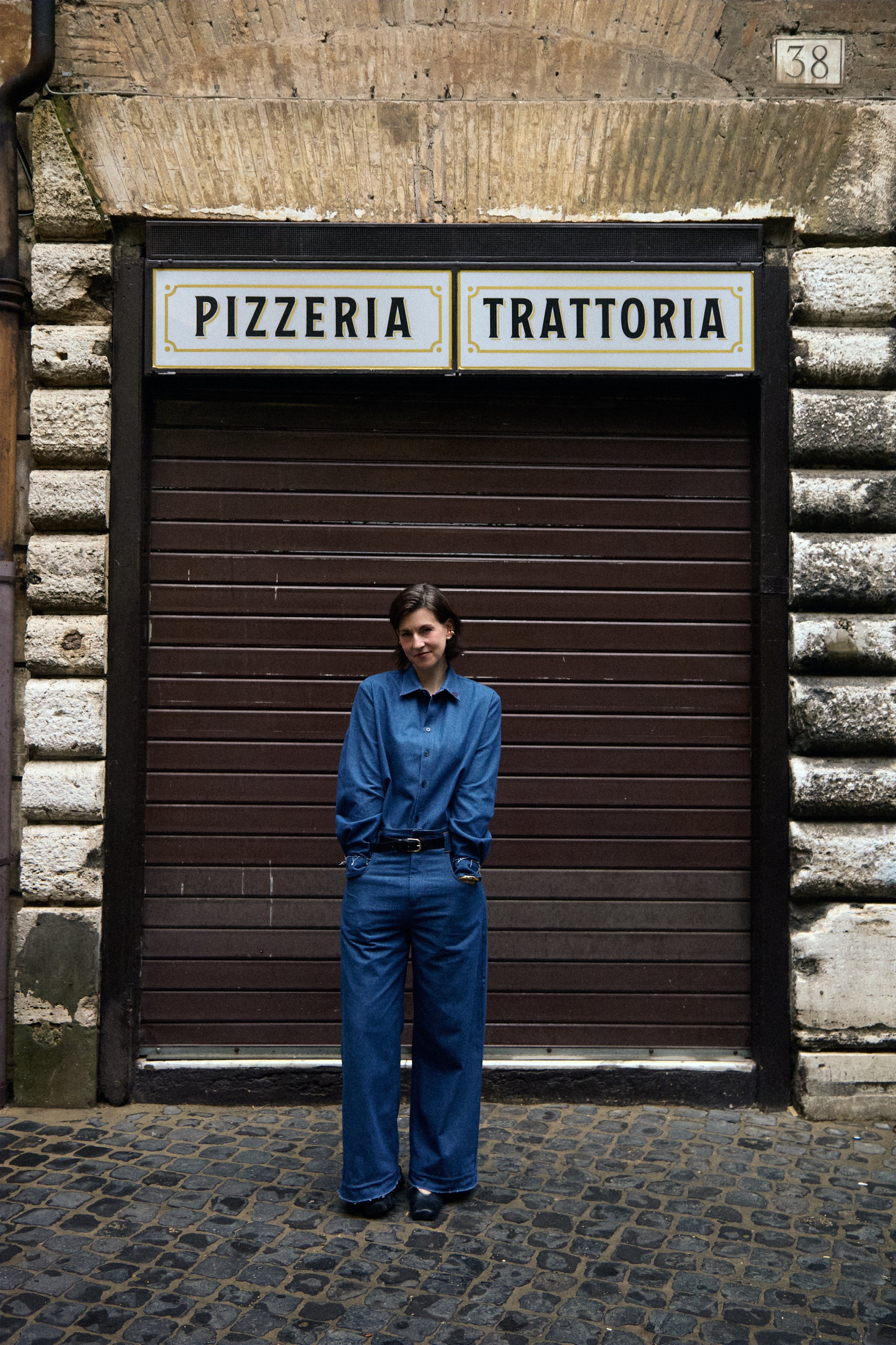 Full denim look with the Denim n°1 Jeans, street view in Rome - Maison Marron et amis