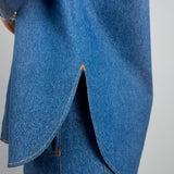 Denim Shirt detail, the deeply rounded hem - Maison Marron et amis
