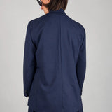 Open Side Blazer in navy, back view - Maison Marron et amis