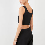 Sustainable Hybrid Top Bra in black – breathable viscose blend, supportive & styles | Black - Maison Marron et amis