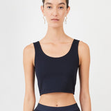 Sustainable Hybrid Top Bra in navy – breathable viscose blend, supportive & styles | Black - Maison Marron et amis