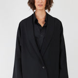 Reversible Hybrid Suit Jacket in Black – Oversized Fit & Kimono-Inspired Design- Maison Marron et amis