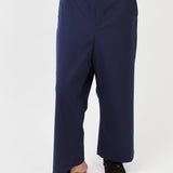 Low Crotch Trousers  – tailored fit with relaxed silhouette| Navy - Maison Marron et amis