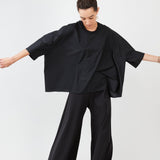 Premium poplin cotton fabric – soft, structured, and sustainable.| Black - Maison Marron et amis