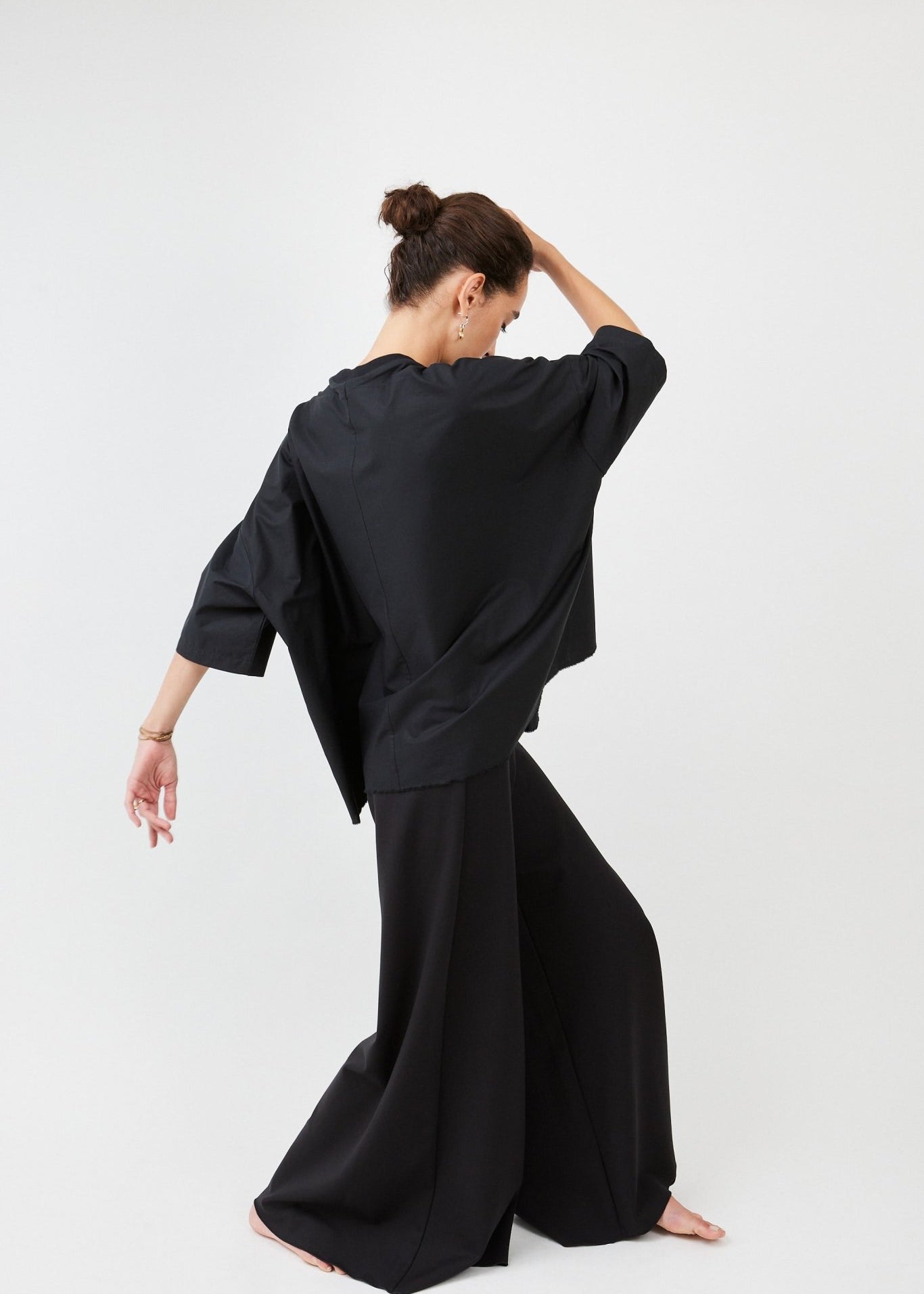Premium poplin cotton fabric – soft, structured, and sustainable.| Black - Maison Marron et amis