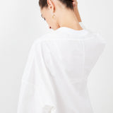 Poplin T-Shirt – Sustainable, Zero-Waste Cotton, Minimalist Design | White - Maison Marron et amis